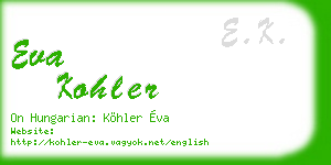 eva kohler business card
